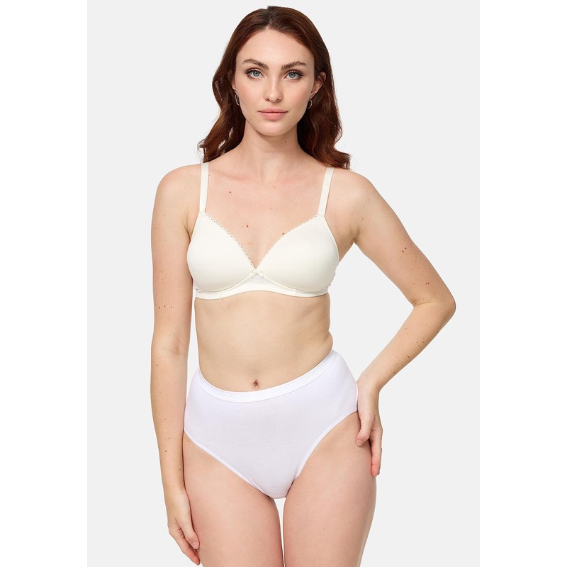 Nur Die Women's Traumweich Bügelloser BH Everyday Bra, Beige (offwhite