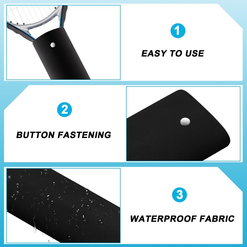 Blueweenly 4 Pcs Tennis Racket Handle Covers Black Tennis Racket