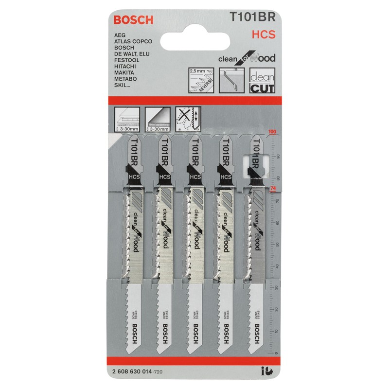 Bosch T-101BR Jigsaw Blades for Carpentry 5 Piece Set