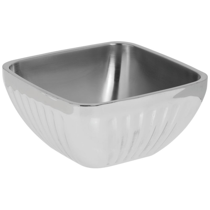 Vollrath 47682 S/S Fluted Square 3.2 Quart Double Wall Serving