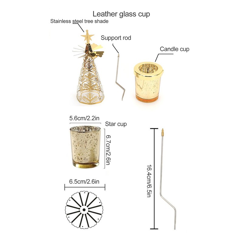 Christmas Aromatherapy Candle Hot Tree Revolving Candle Holder Walking Light