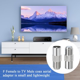 TUOLNK TV Aerial Plug F Female to TV Male Antenna Plug for Antenna Cable Satellite Cable TV Male to F Type Male Female Pack of 4