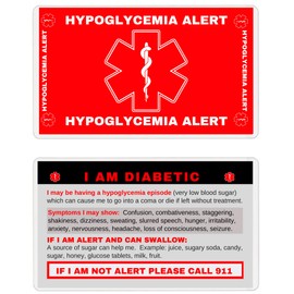 Hypoglycemia Wallet Card Emergency Card (DNR-101) Quantity: (2)