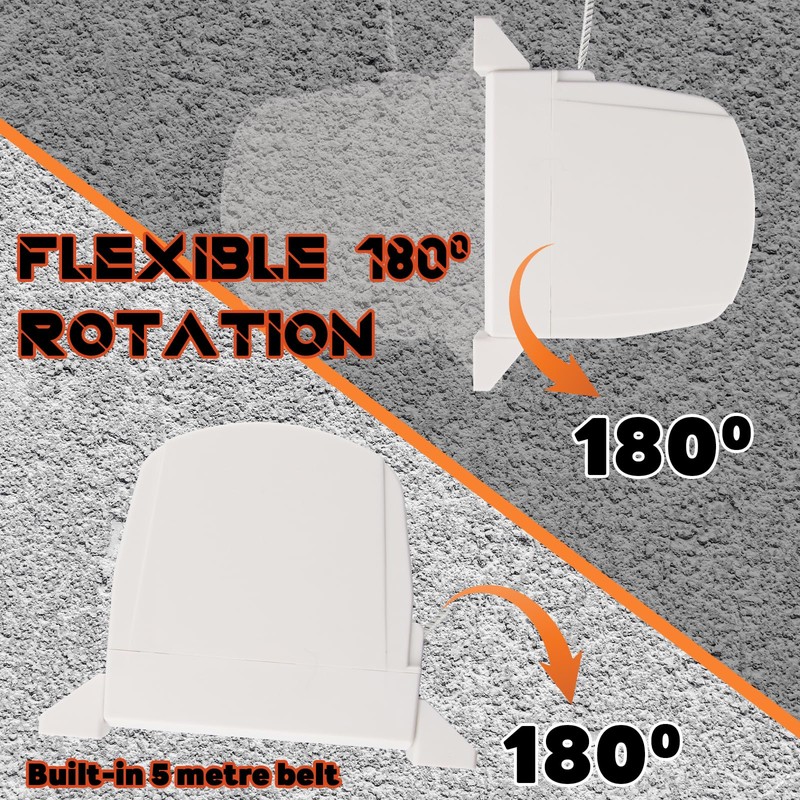 badaren Roller Shutter Belt Winder, Screw-On Winder, 180° Rotation, Roller