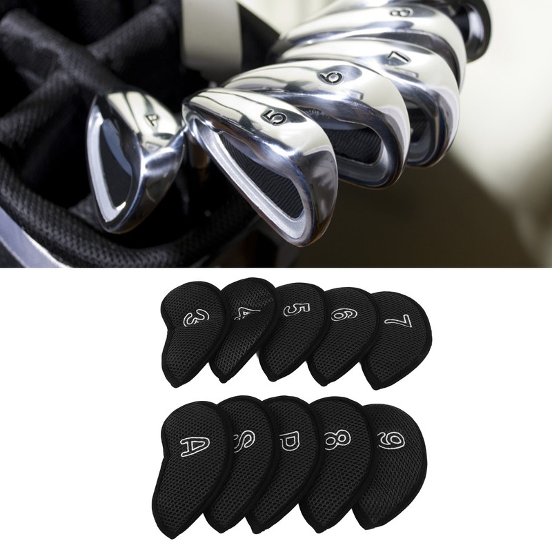 10 PCS Golf Club Head Covers Golf Iron Pole Net