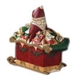 Enesco Pillars Santa's Sleigh 9-Piece Musical Set, 9.25-Inch