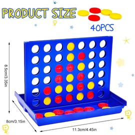 HOTMNTY Vier Gewinnt Klassik 4 Gewinnt Reisespiel, Reihe Vertikales Brettspiel, Strategiespiel für 2 Spieler, Lernspielzeug für Kinder Familie Brettspiele Spielzeug Kinder ab 3 4 5 6 7 8