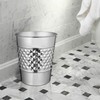 Monarch Abode Metal Garbage Bin Wastebasket Trash Can, Handcrafted, Geometric,