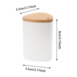 Toothpick Holder, 1 Piece Toothpick Dispenser, Practical Toothpick Dispenser with Bamboo Lid for Kitchen, Restaurant, Hotel, Teeth Cleaning, Decoration, Home, Modern (White)