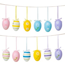 NALER Easter Ornaments Easter Eggs Colorful Eggs Set of 12 Paint Easter Eggs Decoration Decoration Easter Goods Miscellaneous Props Toy Party