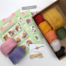 Bergin & Bath Needle Felting Kit - Springtime, Learn to Make a Set of Decorations for Easter. Craft kit for Adults