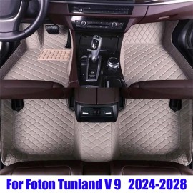 For Foton Tunland V9 Pickup Car Floor Mats Fit 2024 2025 2026 2027 2028 Auto Leather Front Rear Row Full Set Foot Mat Rugssize: Suitable for Foton Tunlan V9 pickup truck, color: Purple