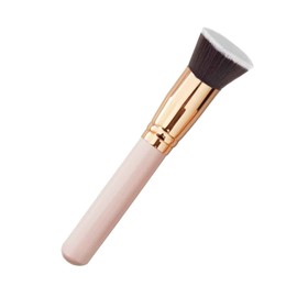 JeoPoom Make-Up Brush, Foundation Brush, Make-Up Brush, Cosmetic Brush, Flat Cosmetic Brush, Ideal for Polishing, Blending and Face (Rose Gold)