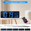 Large Digital Wall Clock with Remote Control 17.2" LED Large