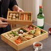 Wooden Divided Serving Platter, Multi Compartments Cracker Appetizer Plate for