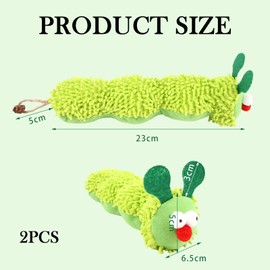 2 Piece Catnip Toys for Cats, Cat Toys with Catnip, Plush Caterpillar Catnip Toys, Interactive, Fun Cat Toys for Kittens and Adult Cats, Perfect for Chewing, Playing