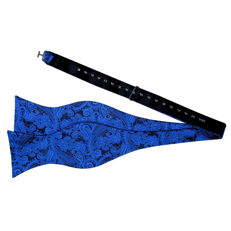 Alizeal Mens 2pcs Paisley Jacquard Self-Tie Bow Tie Pocket Square