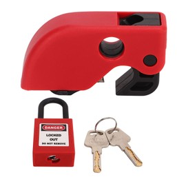 Circuit Breaker Lockout Device, Universal Circuit Breaker Lockout Set Include 1 x Breaker Lock, 1 x Padlock and 2 x Key