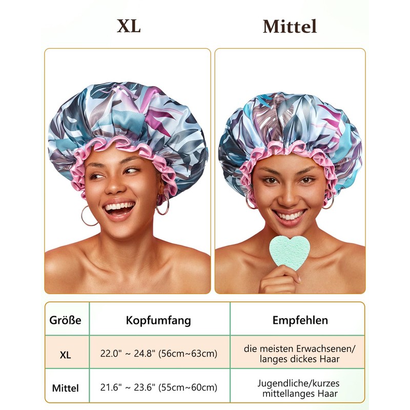 mikimini Shower Cap for Long Hair M
