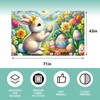 Happy Easter Photo Backdrop Bunny Rabbit Easter Eggs Flower Banner