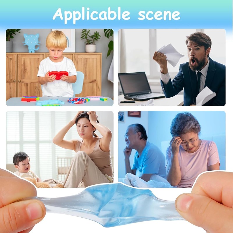 10 Pcs Jelly Cube Fidget Toy, Squishy Fidget Toys, Stress