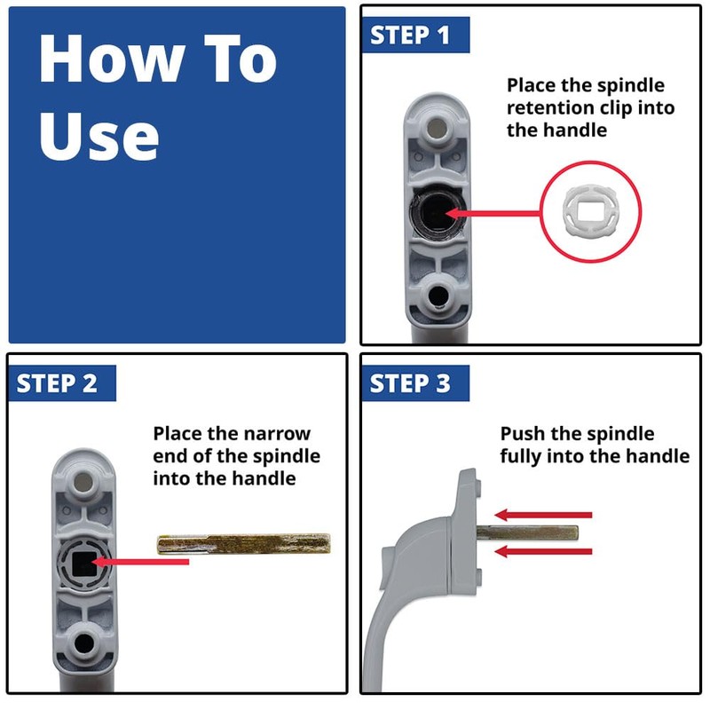 SHIELD HARDWARE Universal uPVC Window Handle Multi Spindle White