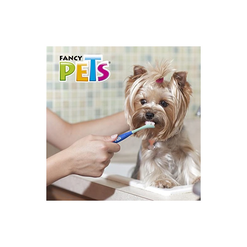 Fancy Pets Cepillo Dental de Doble Cabezal 360 para Perro
