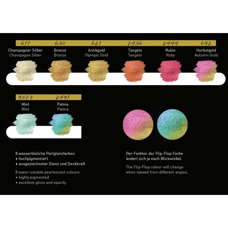 Finetec Frau Hölle 8-Piece Pearl Effect Watercolour Box