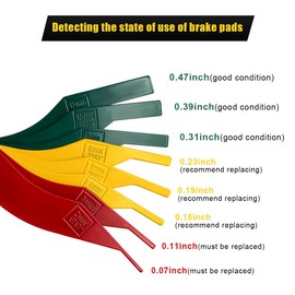Suvnie Brake Lining Thickness Gauge, 8 Pieces Car Brake Pad Measuring Ruler Tool Feeler, Disc and Drum Brake Lining Gauge Set with Color Coded and SAE & Metric, Car Accessories