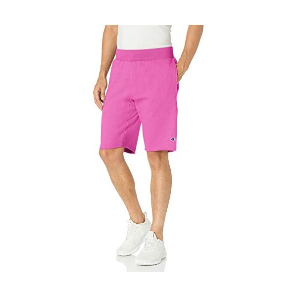 Champion Men's 10 Inch Reverse Weave Cut-Off Shorts, peony parade pink, 2X LARGE