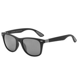 Piranha Rhett Unisex Classic Sunglasses with Matte Black Frame and Smoke Gray Lens