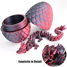 Merrwon Easter Surprise Dragon Egg Figures, 3D Printed Movable Dragon Toy, Easter Gifts, Children, Desk Toy, Dragon Ornament for Cars, Offices, Homes