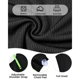 High Waisted Bikini Sets for Women Sporty Two Piece Swimsuit Ribbed Color Block Bathing Suit Black Neon Green Large