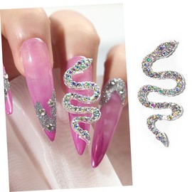 Mikinona Retro Style 7pc Snake Nail Gems Dazzling Nail Gems Rhinestones Alloy Material Glittering Manicure Decor for Women