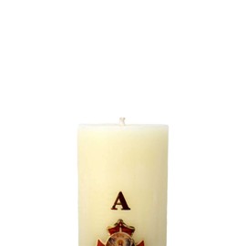 Cirio Pascual Paschal Candle – (10" inches - Regular / 1 Kilo) 100% Wax Religious with Alpha & Omega Symbol – Jesus Christ Church Candle for Holy Saturday Vigil, Resurrection & Worship