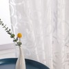 Delien Voile Burnout Curtain with Tendrils Pattern, Sheer Curtain with