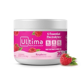 Ultima Replenisher Electrolyte Hydration Powder, Raspberry, 30 Serving Canister - Sugar Free, 0 Calories, 0 Carbs - Gluten-Free, Keto, Non-GMO with...