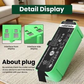 Upgrade Replacement Battery for iRobot Roomba 960 980 981 970 965 801 805 850 860 877 890 891 895 695 690 685 680 670 677 675 671 665 652 640 614 615 Series R3 4419696 Robot Vacuum Cleaners 1800mAh