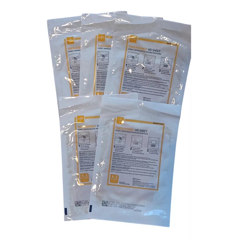 Medline Apósito Miel Manuka Therahoney Medline 10.2x12.7cm Pack 5pzs