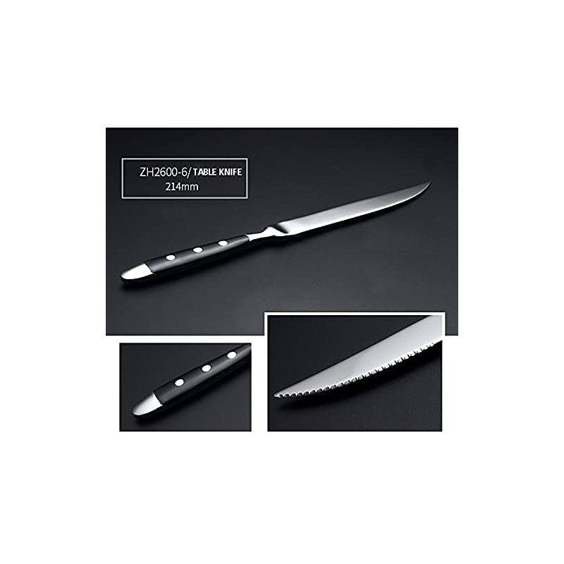 HOMECHAN 20-Piece Vintage Silverware Set with Black Bakelite Handles -