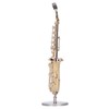 Miniature Copper Saxophone Model with Stand Mini Musical Instrument Ornaments