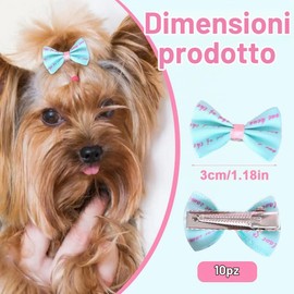 WUFKOP 10 Fiocchetti per Cani con Clip, Set di Fermagli a Farfalla Morbidi e Colorati per Toelettatura, Accessori per Cani e Gatti di Taglia Piccola per Feste, Passeggiate e Vita Quotidiana