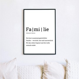 Definition Picture Family - Personal Image as a Gift for You and Your Family - in A4 or 30 x 40 cm - Matte Photo Paper 210 g/m² - Without Picture Frame