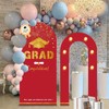 Ruxion 2025 Graduation Arch Backdrop Stand Cover,5.6Ft,5.2FtRed Gold Round Top