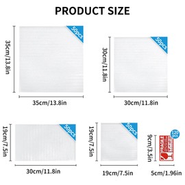 200 Pack Cushion Foam Pouches & Sheets, 4 Size Dish Packing Supplies for Moving (14x14 Inch, 12x12 Inch, 12x7.5 Inch, 7.5x7.5 Inch) Bubble Wrapping Bags for Packing, Incidental 120 Fragile Labels