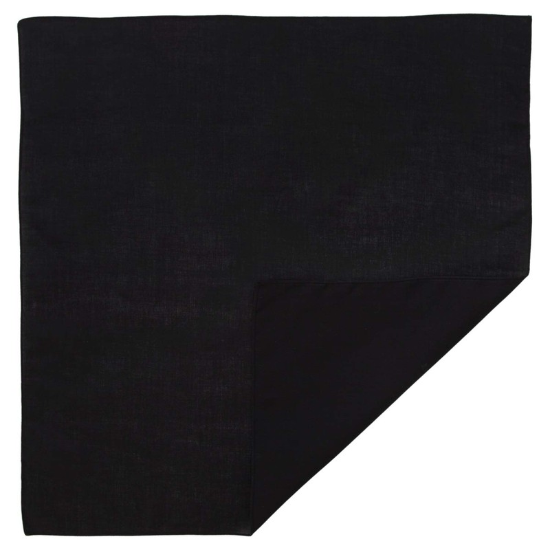 Black Solid Bandana - Single Piece 22x22
