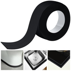 Frienda Black Caulk Tape 10.5' x 1.5'' Waterproof Self Adhesive Caulk Strip Bathtub Sealant Tape Sealing Strip Oil Proof Bathroom Sealant for Kitchen Floor Wall Edge Protector(PE)