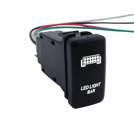 Weisen Blue LED Light Rocker Switch Fog Push Button For Toyota Tundra FJ Cruiser Tacoma - LED LIGHT BAR(WHITE)