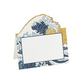 Caspari The Great Wave Die-Cut Place Cards in Gold - Set of 8