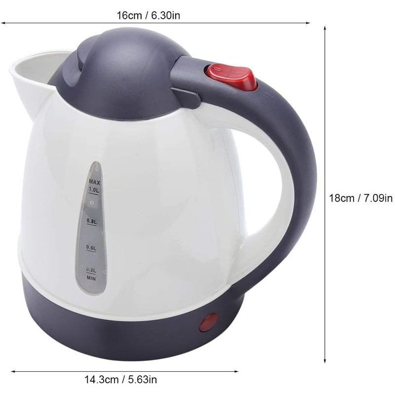 Portable Electric Travel Kettle, 12V Car Water Heater, 1000ml Capacity,